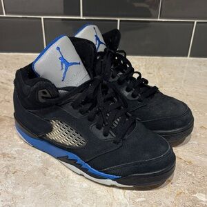 Jordan Black and Blue Kids Sneakers